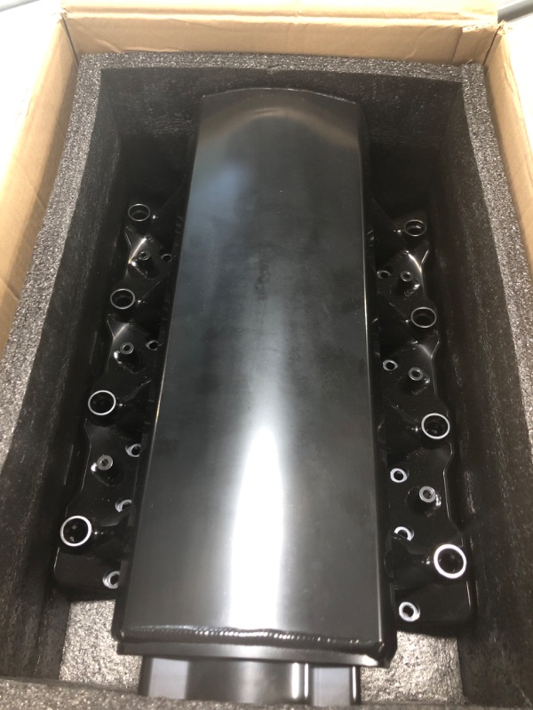 Photo 1 of POSENG Intake Manifold for LS Cathedral Port Heads for LS1 LS2 LS6 LS Engines Compatible with Chevy 4.8 5.3 5.7 6.0 (Black 92MM) 92mm black