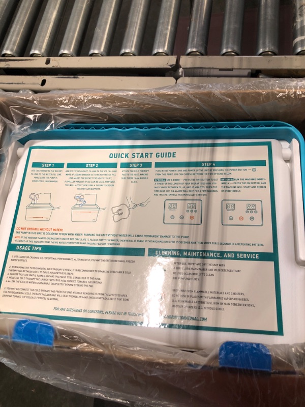 Photo 4 of Cold Therapy Machine — Cryotherapy Freeze Kit System — for Post-Surgery Care, ACL, MCL, Swelling, Sprains, and Other Injuries — Wearable, Adjustable Knee Pad — Cooler Pump with Digital Timer