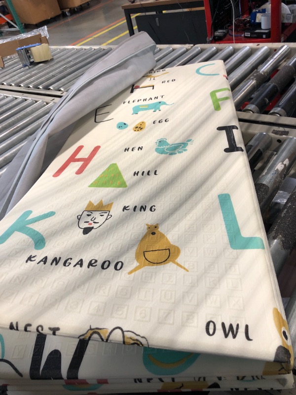Photo 1 of Baby Play Mat 79" X 71",Reversible Waterproof Foldable Foam Floor Playmat for Kids Toddlers, Extra Large Anti- Slip Baby Crawling Mat Tear Proof Xpe Abc