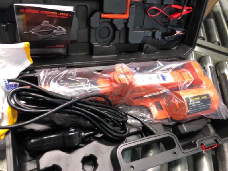 Photo 1 of Electric Car Floor Jack 5 Ton All-in-one Automatic 12V Scissor Lift Jack Set for SUV w/Remote Tire Change Repair Emergency Tool Kits Floor Jack for Vehicle Wheel Change (5T)
