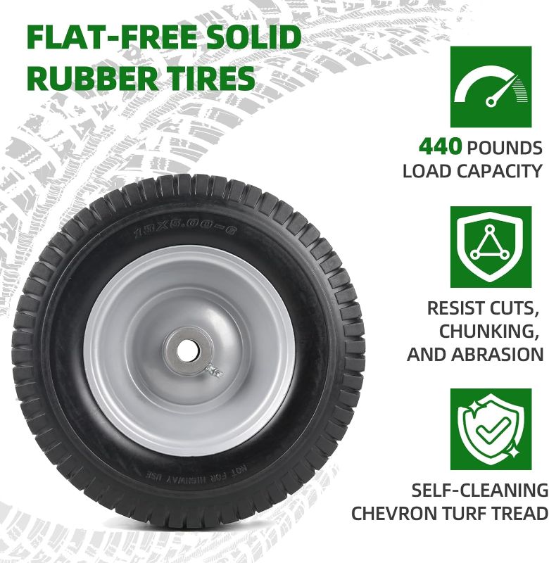 Photo 1 of (2-Pack) 13x5.00-6 Flat Free Tire