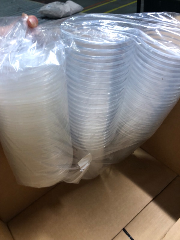 Photo 3 of 7waalaalo Disposable 32 oz clear Plastic Cups with Flat Lids with x hole,50 sets 32oz with flat lids 50sets