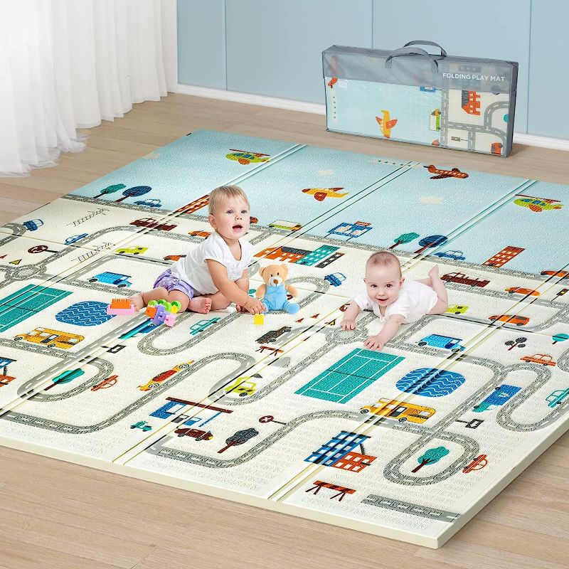 Photo 1 of beiens Baby Play Mat Foldable, Extra Large Foam Floor Play Mats, Portable Baby Crawling Mat Waterproof Anti-Slip Puzzle Mat, Indoor Outdoor Activity Playmat for Babies Infants Toddlers Kids
