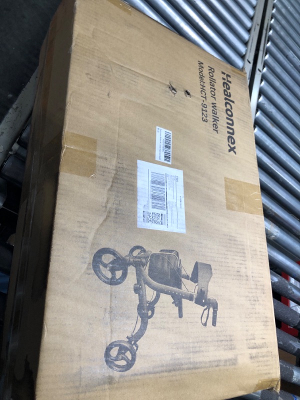 Photo 1 of Healconnex Rollator Walkers for Seniors-Folding Rollator Walker with Seat and Four 8-inch Wheels-Medical Rollator Walker with Comfort Handles and Thick Backrest-Lightweight Aluminium Frame and Basket Red