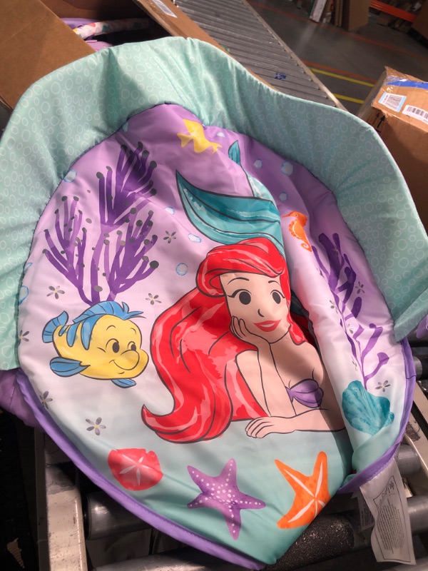 Photo 4 of Bright Starts The Little Mermaid Twinkle Trove Light-Up Musical Baby Activity Gym with Tummy Time Pillow, Newborn+