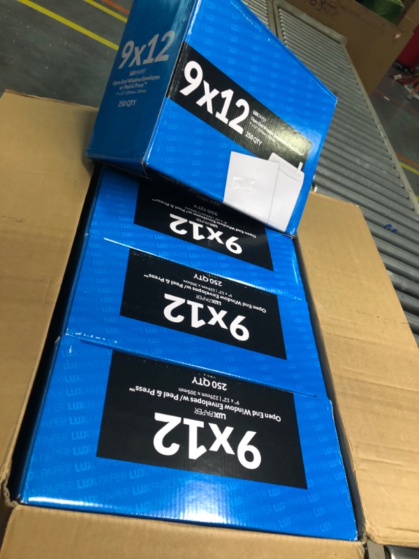 Photo 3 of LUXPaper 9 x 12 Open End Window Envelopes | Peel & Press | White | 28lb. Text | 1,000 Qty