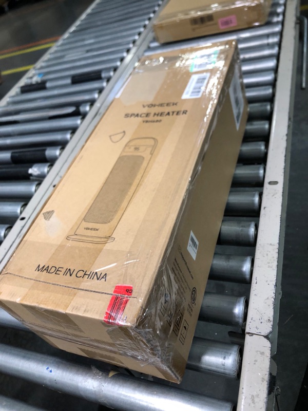 Photo 1 of 24" Space Heater, Voweek 1500W PTC Fast Heating Ceramic Heater for Office, Large Room, Indoor Use, Bedroom, Electric Heater with Thermostat, Remote, 3 Modes, ETL Certified, 12H Timer, 90° Oscillating Black