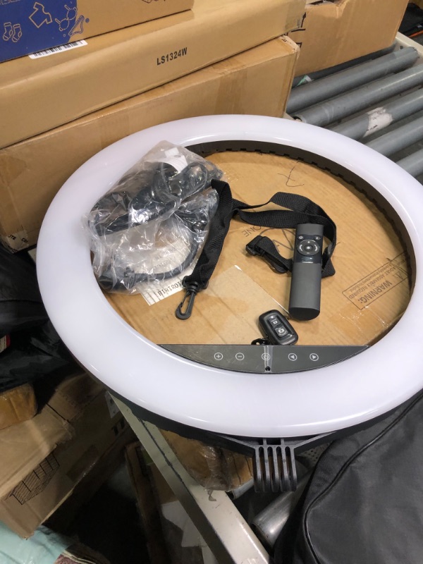 Photo 1 of 21 inch LED Ring Light with Tripod Stand, Large Selfie Ring Light with Touch Panel for YouTube Vlog Video Shooting, Makeup Studio Portrait with Carrying Bag and Remote Controller, CRI>97