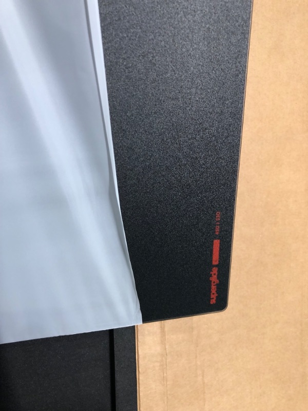 Photo 1 of Pulsar - Superglide Premium Glass Mouse Pad ALUMINO-Silicate Glass Surface Anti-Slip Fully Molded high-Density Silicone Rubber 16.5in x 13in (L, Black) Large Black