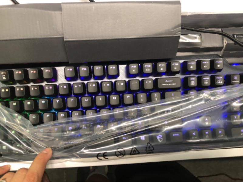 Photo 4 of MSI Vigor GK50 Elite LL Mechanical Gaming Keyboard - Kailh Blue Switches (Clicky), Ergonomic Keycaps, Brushed Metal Finish, Anti-Slip Base, Per-Key RGB Mystic Light, USB 2.0 - Full-Sized