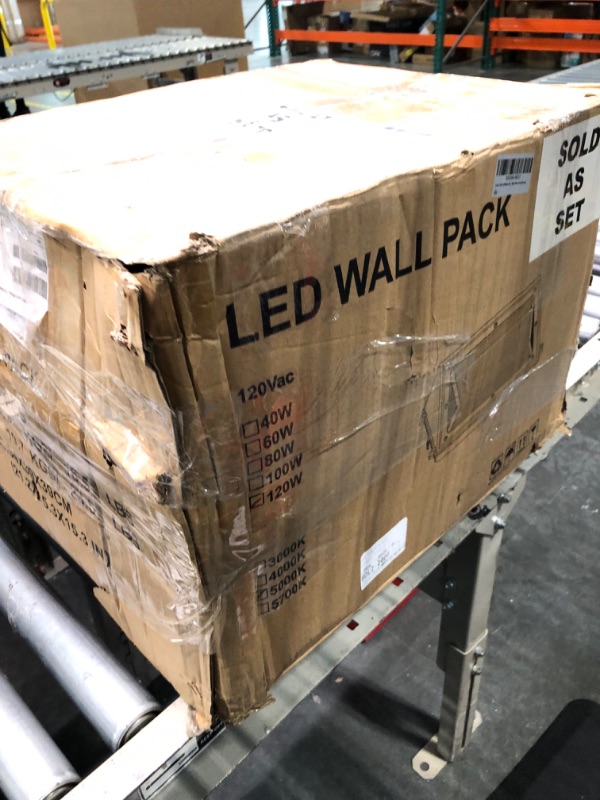 Photo 2 of 4 Pack 120W New LED Wall Pack with Dusk-to-Dawn Photocell, IP65 Waterproof Outdoor Lighting Fixture, 800-1000W HPS/MH Replacement, 14400lm 5000K 120Vac 5-Year Warranty for ZJOJO 120.0 Watts