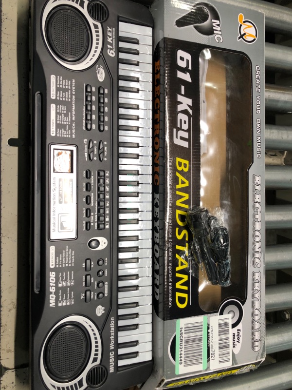 Photo 1 of 61 Key Digital Music Piano Keyboard for Kids,Portable Electronic Musical Instrument,Multi-function Keyboard with Microphone Gifts for Boys and Girls black
