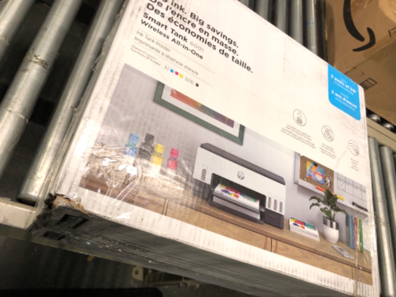 Photo 1 of HP Smart -Tank 6001 Wireless All-in-One Cartridge-free Ink Printer, up to 2 years of ink included, mobile print, scan, copy (2H0B9A)