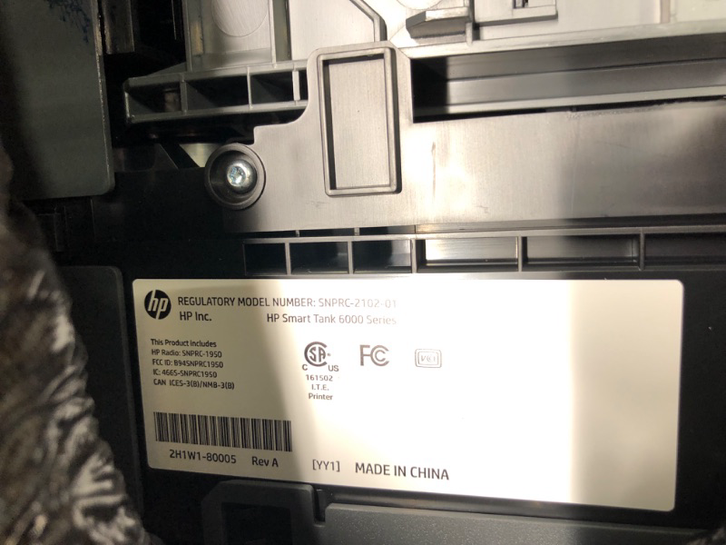 Photo 1 of HP Smart -Tank 6001 Wireless All-in-One Cartridge-free Ink Printer, up to 2 years of ink included, mobile print, scan, copy (2H0B9A)