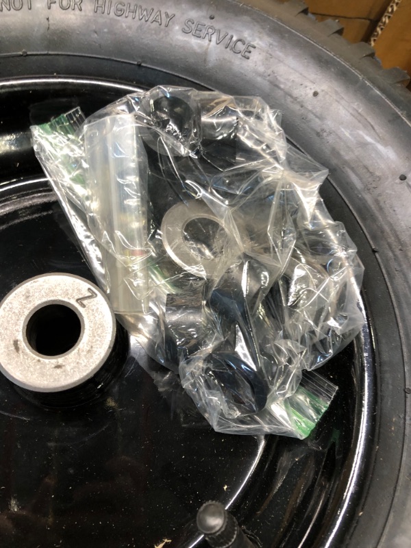Photo 5 of 4.80/4.00-8" Pnuematic Tire and Wheel Assy,2PR (Air Filled)- 5/8"or 3/4" Powdered Metal bushings and 3"or 6"Center Hub, for Wheelbarrows,Garden and Utility Carts,Trolleys,Wagon and More