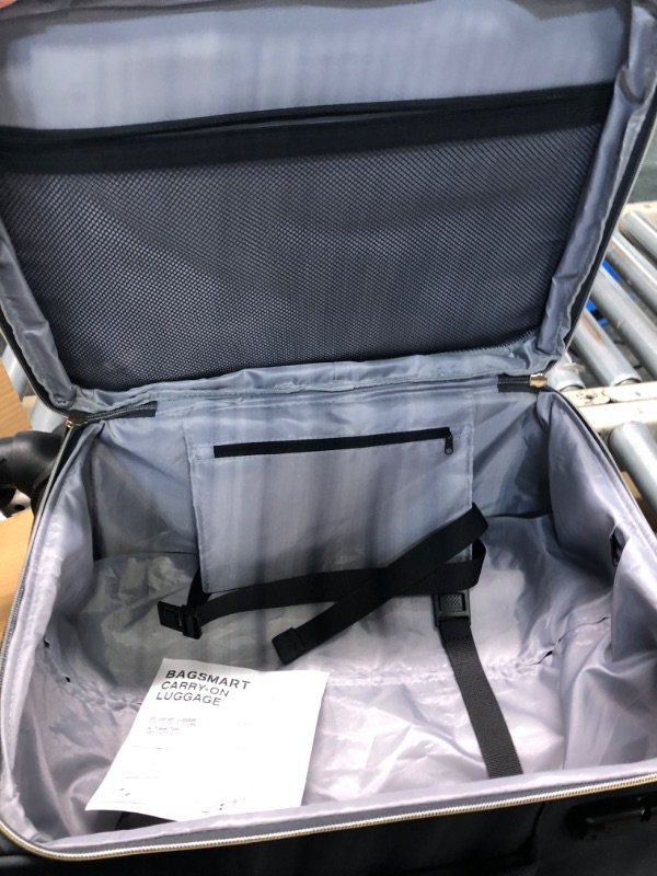 Photo 1 of **ONLY 20 IN CARRY ON** BAGSMART Carry On Luggage 20 Inch, Expandable Suitcase, Luggage Airline Approved Rolling Softside Lightweight Suitcases with Front Pocket for Women Men, Carry-On Grey