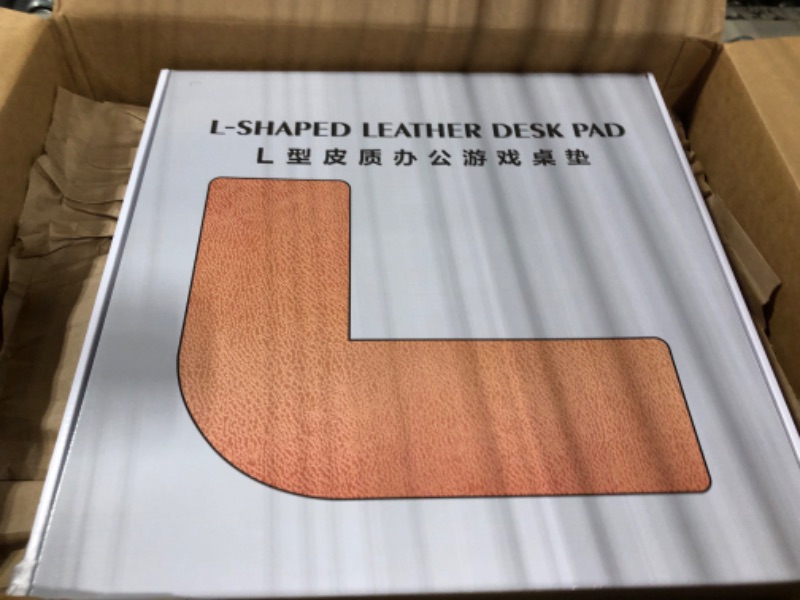 Photo 1 of CENNBIE L Shaped Desk Pad,????51.2x51.2x15.75 inches Corner Leather Desk Pad,l Shaped Desk Gaming mat,Waterproof l Shaped Leather Mouse pad,Home Office Accessories Corner Desk Mat(Grey) Grey (130+130)x40cm