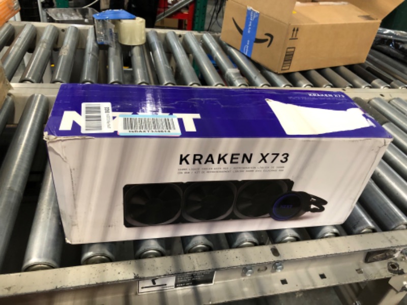 Photo 2 of NZXT Kraken X73 360mm - RL-KRX73-01 - AIO RGB CPU Liquid Cooler - Rotating Infinity Mirror Design - Improved Pump - Powered By CAM V4 - RGB Connector - Aer P 120mm Radiator Fans (3 Included), Black Black Kraken X Gen 3 X73 360mm Cooler