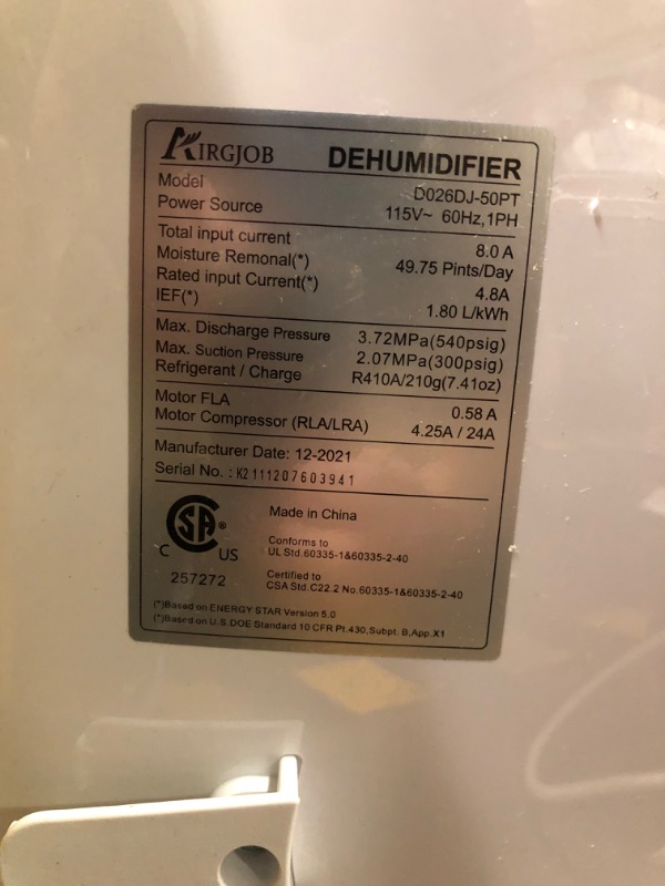 Photo 8 of 50-Pint Dehumidifier for Basement and Large Room - 3500 Sq. Ft. Quiet Dehumidifier for Large Capacity Room Home Bathroom Basements - Auto Continuous Drain Remove Moisture
