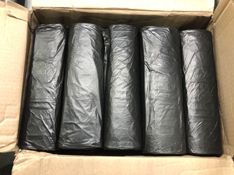 Photo 3 of Aluf Plastics 40 - 45 Gallon Black Trash Bags HCR-404816B (250 Count) - 40" x 48" - 16 Micron Equivalent High Density Value Garbage Bags