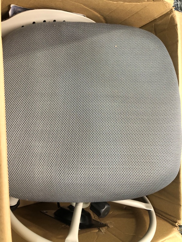 Photo 6 of Home Office Chair Ergonomic Computer Desk Chair Mesh Mid-Back Height Adjustable Swivel Chair with Armrest, Grey
