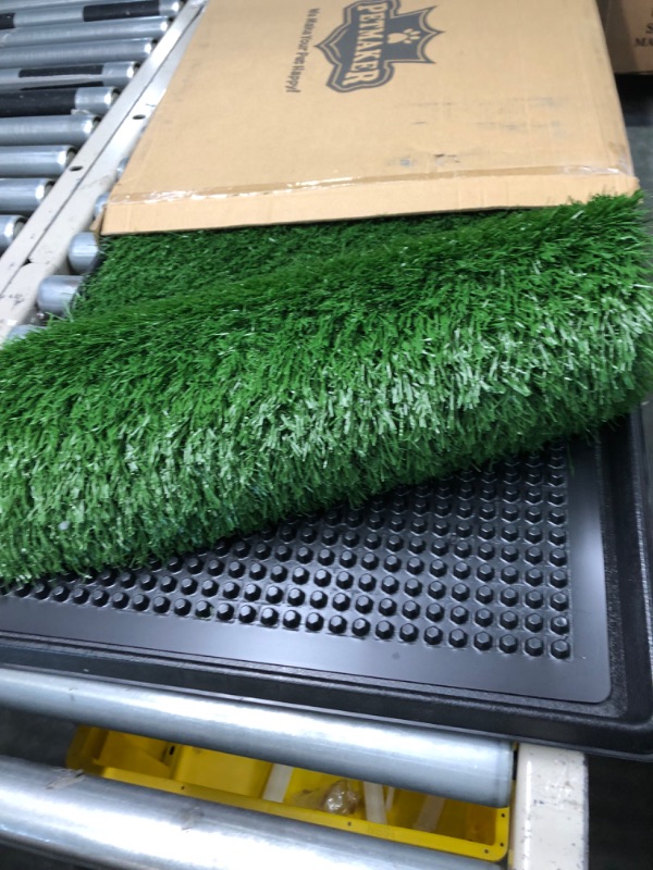 Photo 3 of Artificial Grass Puppy Pee Pad for Dogs and Small Pets - 20x25 Reusable 3-Layer Training Potty Pad with Tray - Dog Housebreaking Supplies by PETMAKER