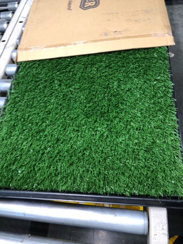Photo 4 of Artificial Grass Puppy Pee Pad for Dogs and Small Pets - 20x25 Reusable 3-Layer Training Potty Pad with Tray - Dog Housebreaking Supplies by PETMAKER