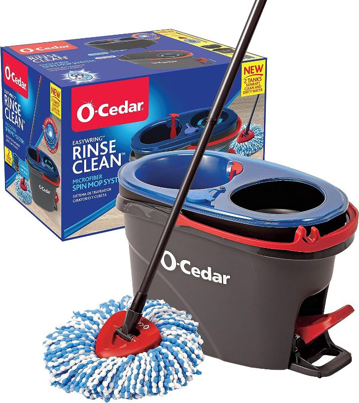 Photo 1 of 
O-Cedar EasyWring RinseClean Microfiber Spin Mop & Bucket Floor Cleaning System, Grey