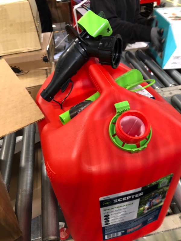 Photo 1 of Scepter FSCG552 Fuel Container with Spill Proof SmartControl Spout, Red Gas Can, 5 Gallon 5 Gallon Red Gas Can