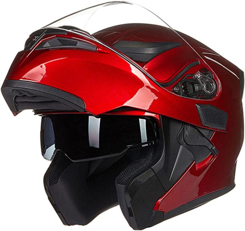 Photo 1 of AHR Motorcycle Helmet Dual Visor Modular Flip up Full Face Helmet DOT Approved - AHR Helmet Run-M1 & M3 for Adult Motorbike Street Bike Moped Racing
