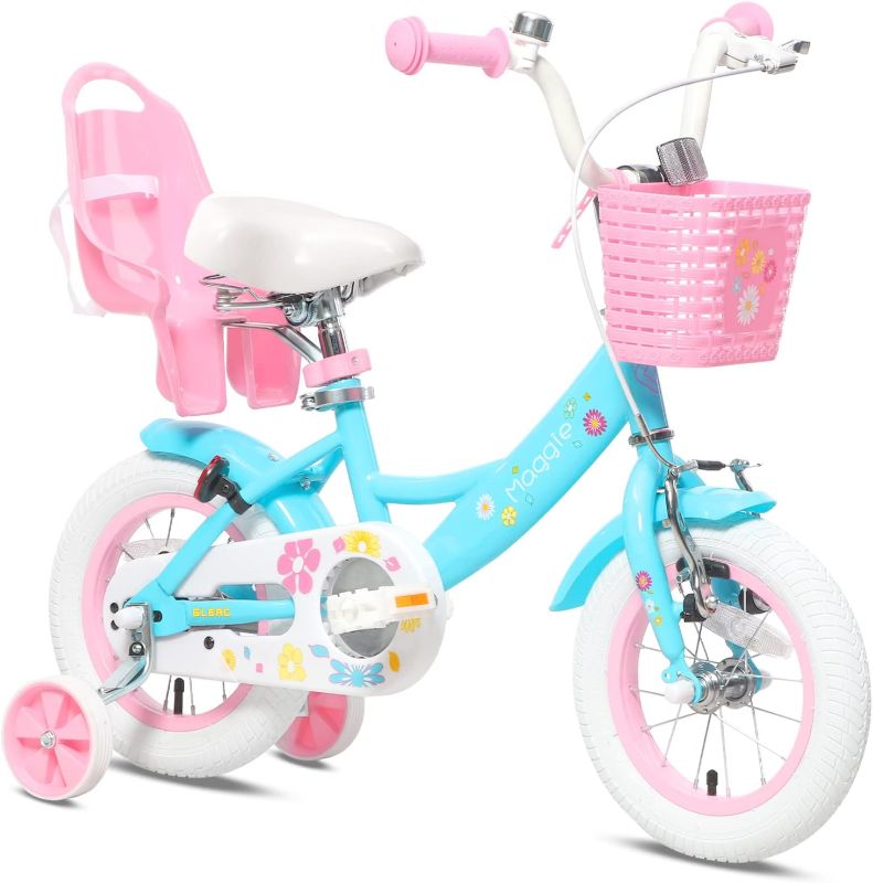 Photo 1 of Glerc Maggie 12-16 Inch Girls Bike Ages 2-7 Years Old Kids Bicycle Princess Style with Doll-Seat & Basket & Training Wheels & Bell for Birthday, Multiple Colors