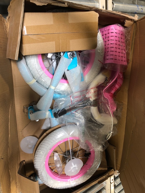 Photo 3 of Glerc Maggie 12-16 Inch Girls Bike Ages 2-7 Years Old Kids Bicycle Princess Style with Doll-Seat & Basket & Training Wheels & Bell for Birthday, Multiple Colors