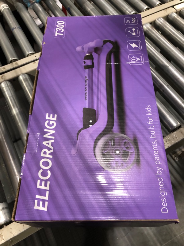 Photo 2 of Elecorange Kid Electric Scooter, Safe Wide Light Up Deck & Wide Wheels, Reliable Thumb Throttle, 3 Adjustable Height, 5Mph Safe Speed, 60min Ride Time, Lightweight, Foldable, Scooter for Kids Ages 3-9
