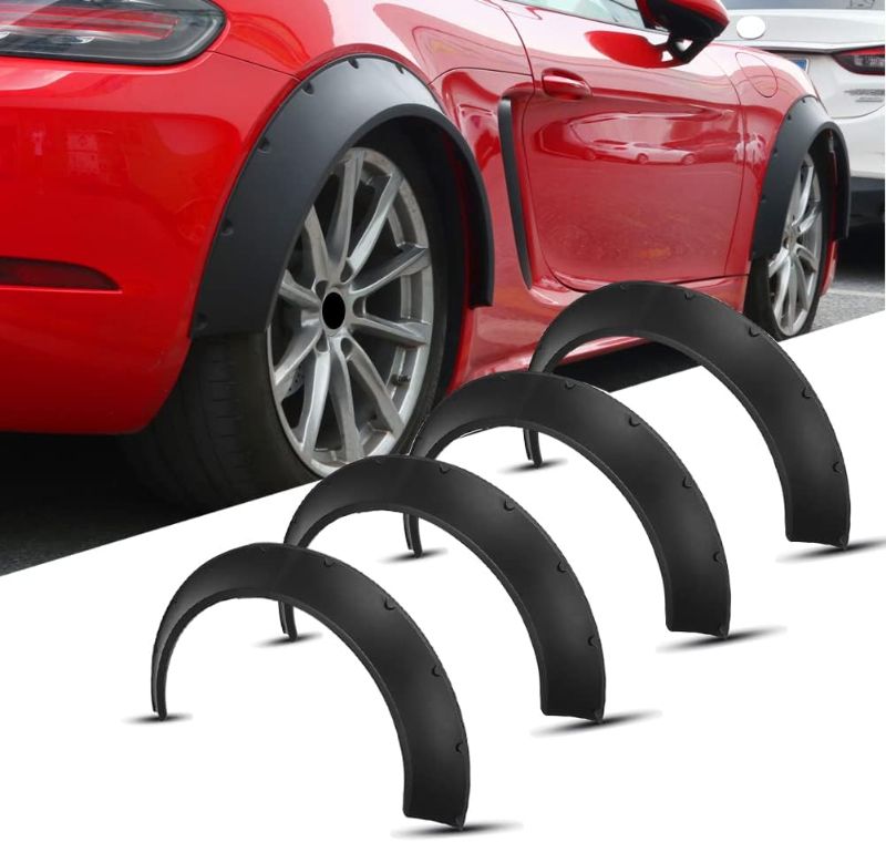 Photo 1 of 4Pcs Universal Flexible Car SUV Large wide-body Kit 80mm Off-road Fender Flare Durable PU Wheel Arch Protector
