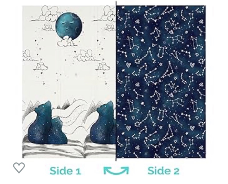 Photo 1 of JumpOff Jo - Large Foldable Baby Play Mat, Safe Foam Playmat for Tummy Time, Play Pens & Toddlers, Waterproof, BPA-Free, Double-Sided Design (70" x 59") - Galaxy Bears