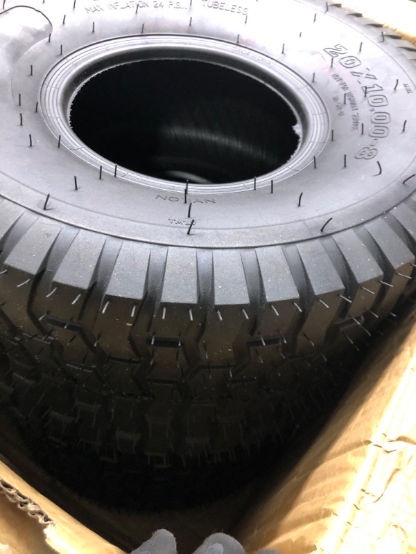 Photo 3 of 2 PCS 20x10.00-8 Lawn Mower Tires,20x10-8 Lawn Tractor Turf Friendly Tire,20x10x8nhs Great Traction Tires for Garden Tractors,Lawn Mower, Golf Carts,4 ply Tubeless,1190lbs Capacity