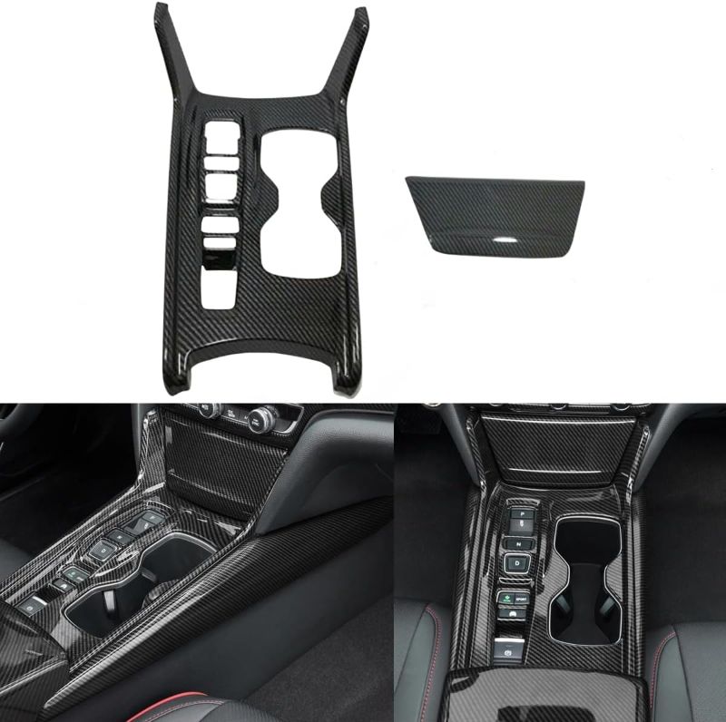 Photo 1 of ATAIRSOFT 2PCS Gear Shift Panel Cover Carbon Fiber Style Fits for Honda Hybrid Accord 2018-2022 Interior Accessories for Gear Shift Panel Trim(Not Fit Gas)