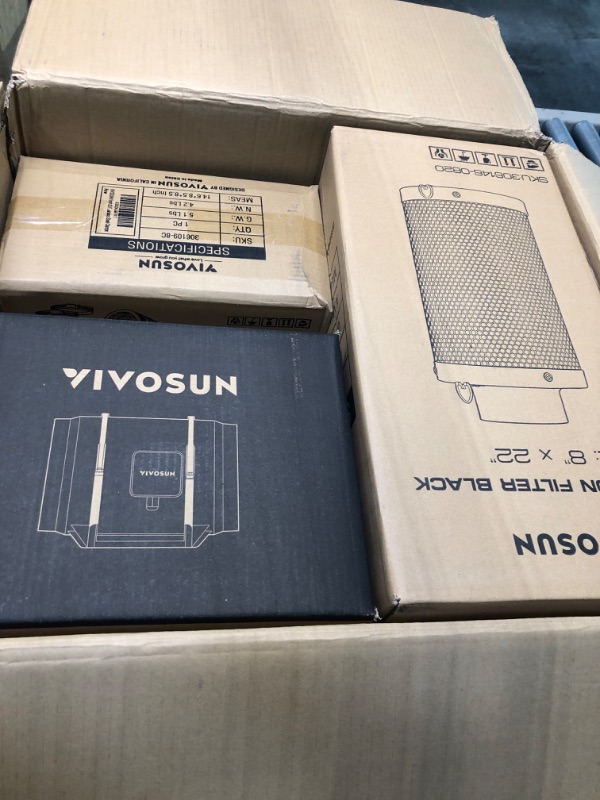 Photo 1 of VIVOSUN Air Filtration Kit, 8” 720 CFM Inline Ventilation Fan with Speed Controller, 8” Black Carbon Filter and 25’ of Black Ducting for Grow Tent, Planting Room, Air Circulation 8 Inch Black