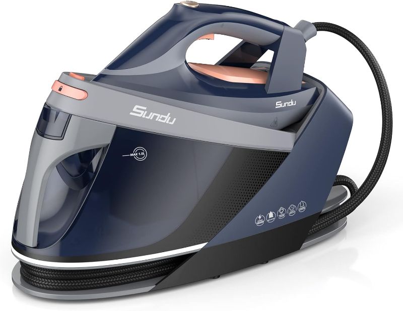 Photo 1 of Pro Steam Station with Dual-Ceramic Soleplate, Sundu 1800W LED Display Steam Iron, 1.5 L Detachable Water Tank and Secure Lock for Easy Carry, Auto Shut-Off, Self-Cleaning and Anti-Calc for Home and Large Place