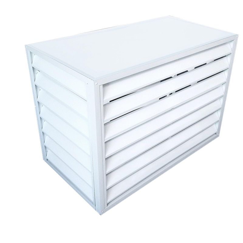 Photo 1 of Aluminum Air Conditioner and Heat Pump Cover ,Mini Split Air Conditioner Cover for Outside Units ,fence to hide air conditioner ,Noise Reduction ,Suitable for indoor and outdoor ( Color : White flat r 100*50*70cm/40*20*28in White Flat Roof