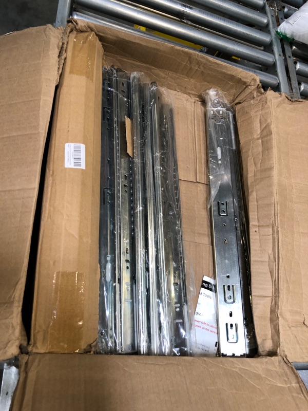 Photo 1 of 6 Pair of 20 Inch Soft Close Full Extension Side Mount Ball Bearing Sliding Drawer Slides 20 Inch-6 Pairs Zinc Plated
