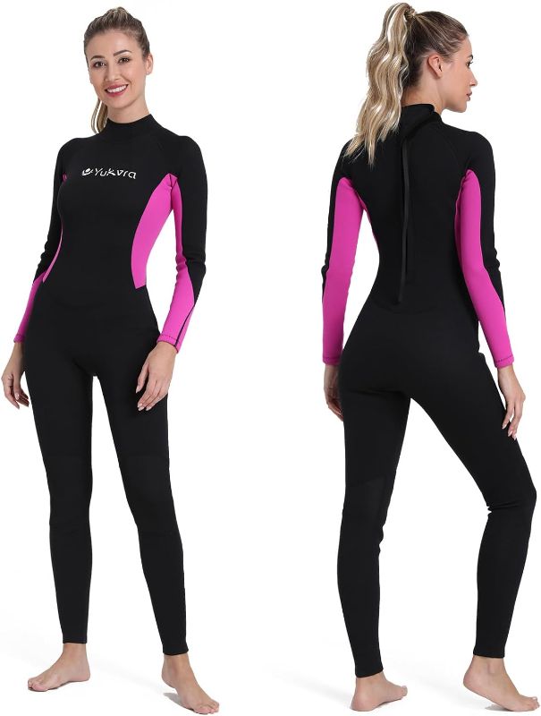 Photo 1 of Yukvra Women Wetsuit Neoprene Full Body Diving Suits for Diving Snorkeling Surfing Swimming, Kepp Warm in Cold Water small size