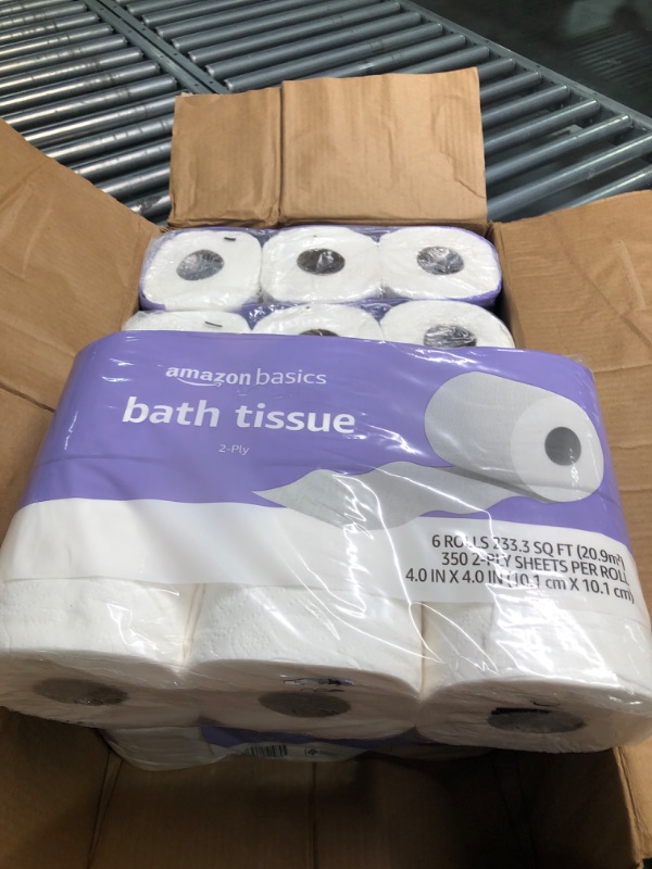 Photo 4 of Amazon Basics 2-Ply Toilet Paper 5 Packs, 6 Rolls per pack (30 Rolls total) (Previously Solimo)