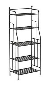 Photo 1 of 5 Tier Freestanding Metal Space Saving Tower Rack Storage Shelf, 11.42 x 21.85 x 52.76 inches, Black