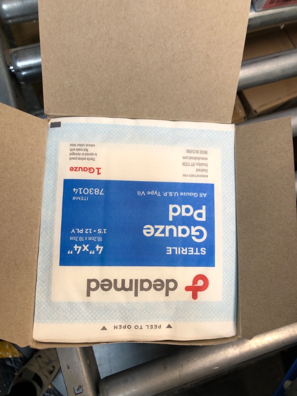 Photo 1 of Dealmed Sterile Gauze Pads – 100 Count, 4’’ x 4’’ Disposable and Individually Wrapped Gauze Pads, Wound Care Product for First Aid Kit and Medical Facilities 4x4 Inch (Pack of 100)