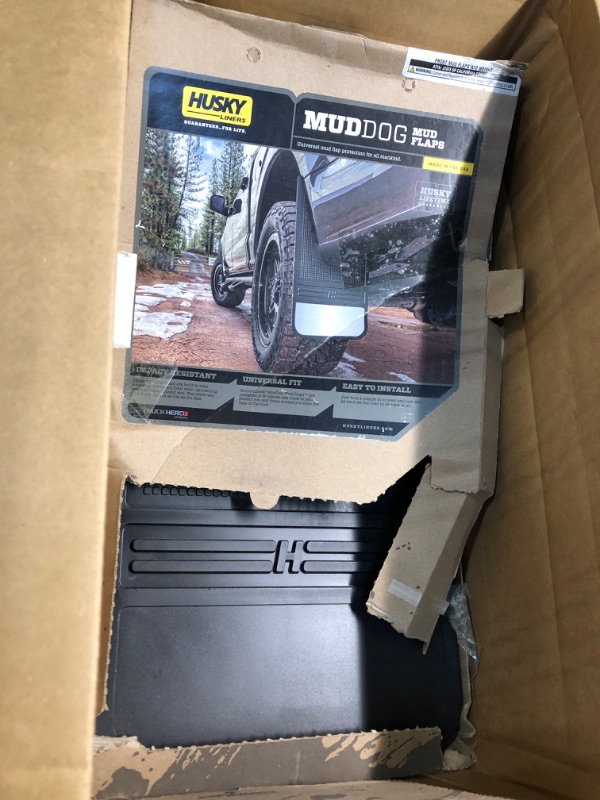 Photo 1 of Husky Liners Universal MudDog Mud Flaps | Rubber Front Mud Flaps - 12" w/o Weight - Black | 55000