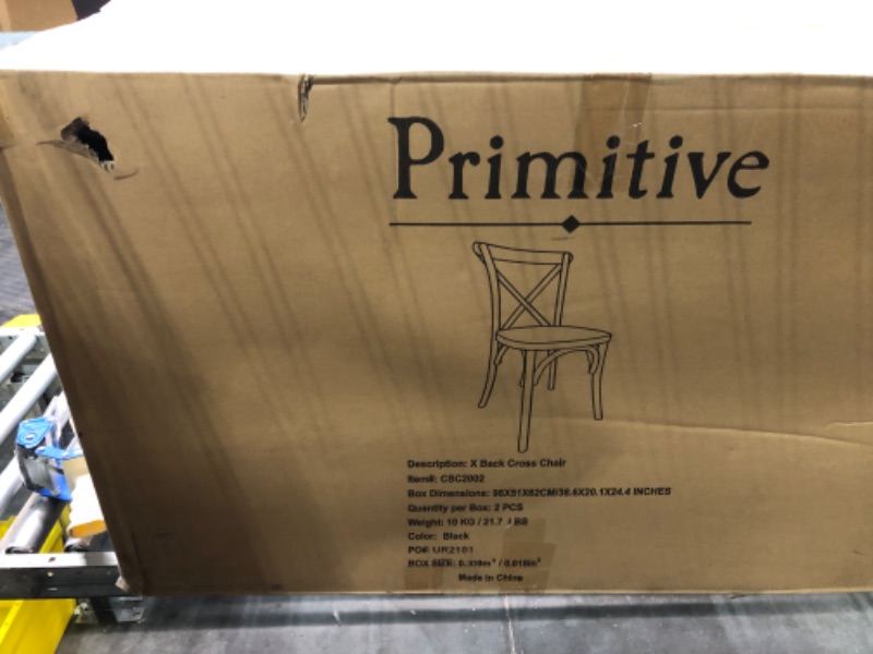 Photo 1 of EMMA + OLIVER Stackable Early American Wood Cross Back Chair