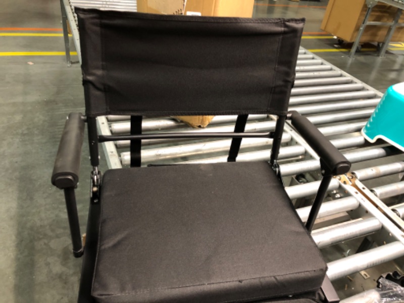 Photo 1 of Annzoe 2 Pack Stadium Seats for Bleachers with Back Support, 600 lbs Rated Lightweight Bleacher Seats with Ultra Padded Comfy Foam Cushion, Bleachers with Back Support and Shoulder Strap Black