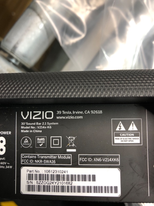 Photo 5 of VIZIO V-Series 2.1 Compact Home Theater Sound Bar with DTS Virtual:X, Bluetooth, Wireless Subwoofer, Voice Assistant Compatible, - V21t-J8 24-in Wireless Subwoofer 2.1