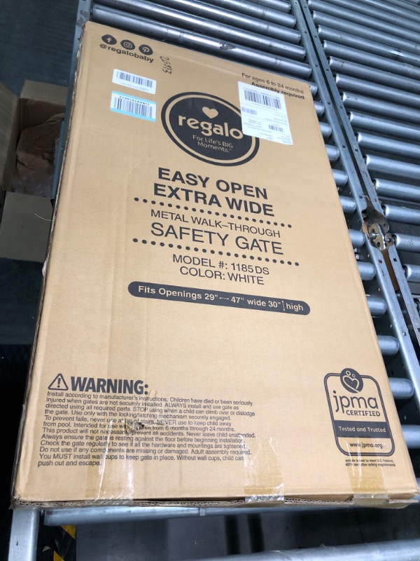 Photo 1 of Regalo Extra Wide Easy Open Metal Walk Through Baby Gate